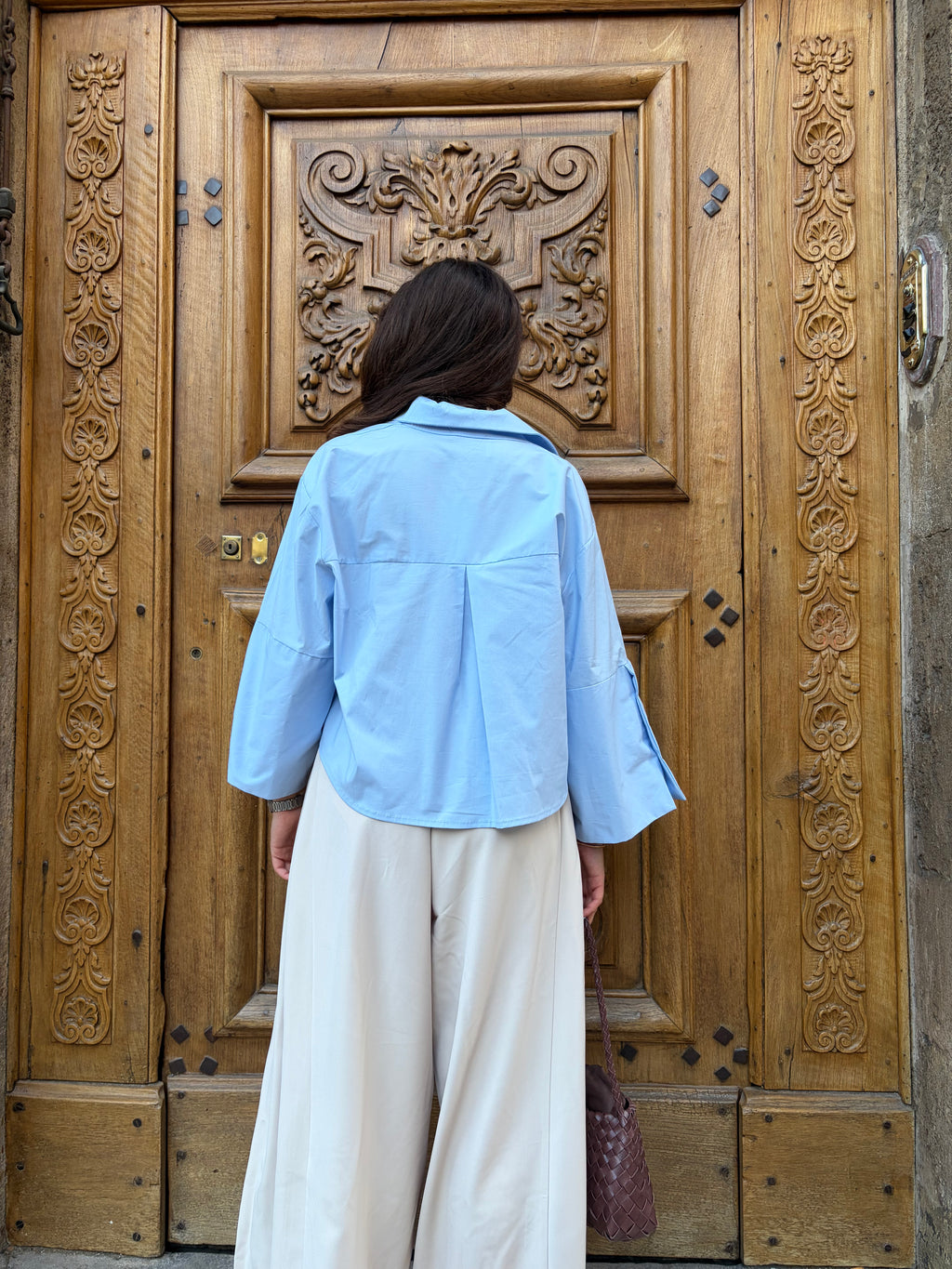 Chemise Elisa bleu ciel, coton