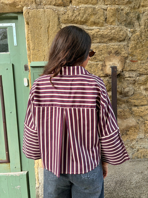 CHEMISE ELISA – RAYURES BORDEAUX