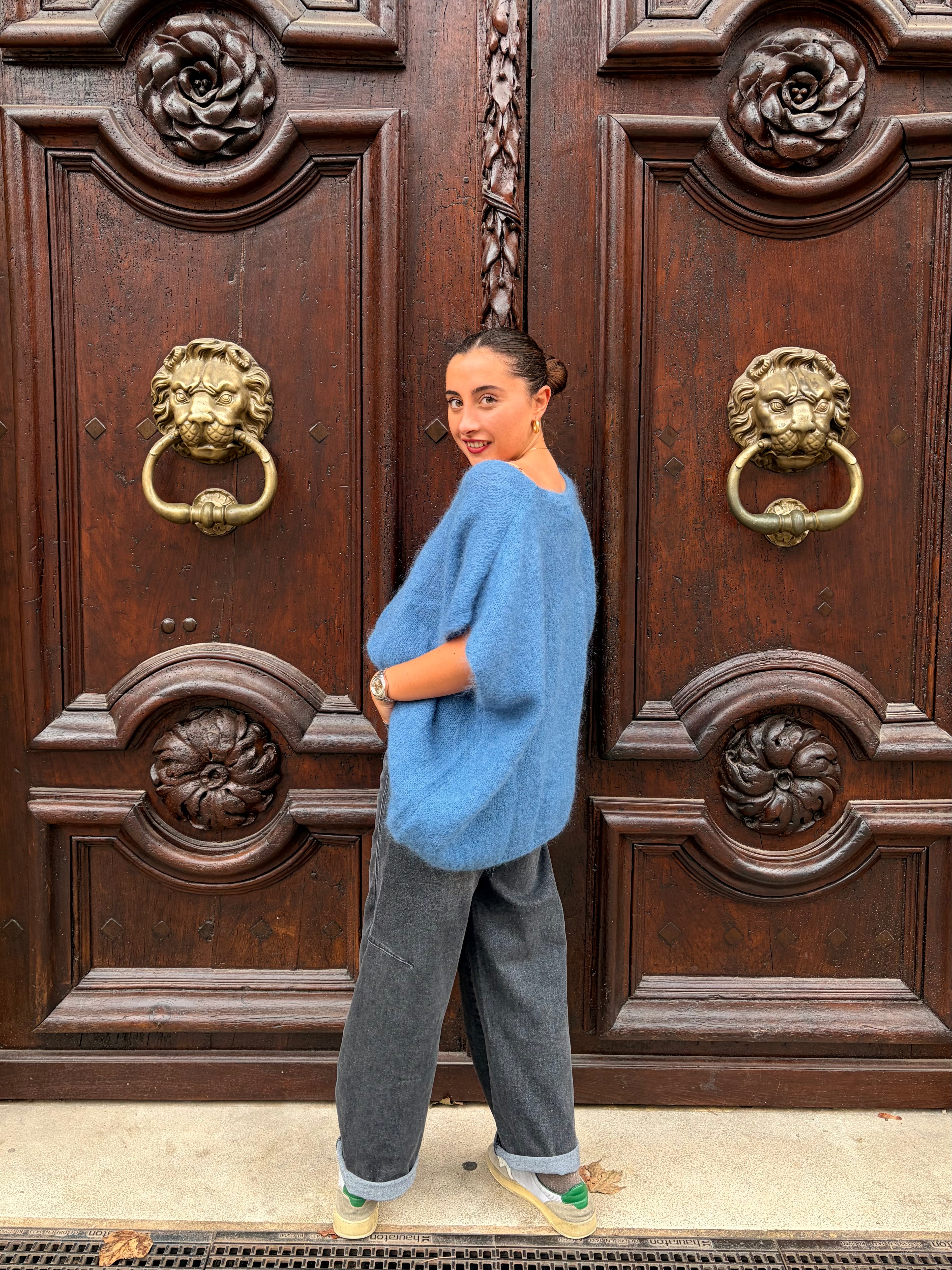 Pull Romy kaki, mohair col V