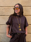 Haut Telma femme effet denim chocolat