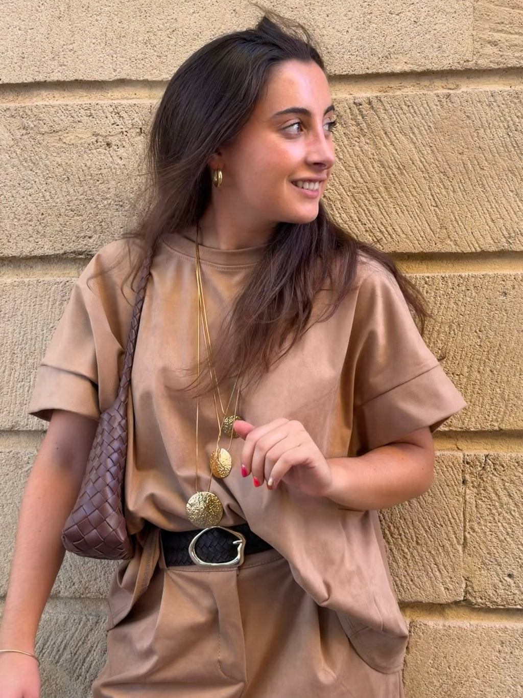 Haut Telma femme effet denim taupe